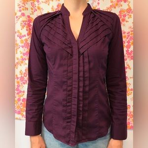 Express “Essential Stretch” button up in Plum